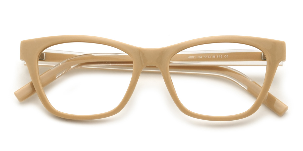 Light Brown Alessandra Glasses - Rectangle Glasses