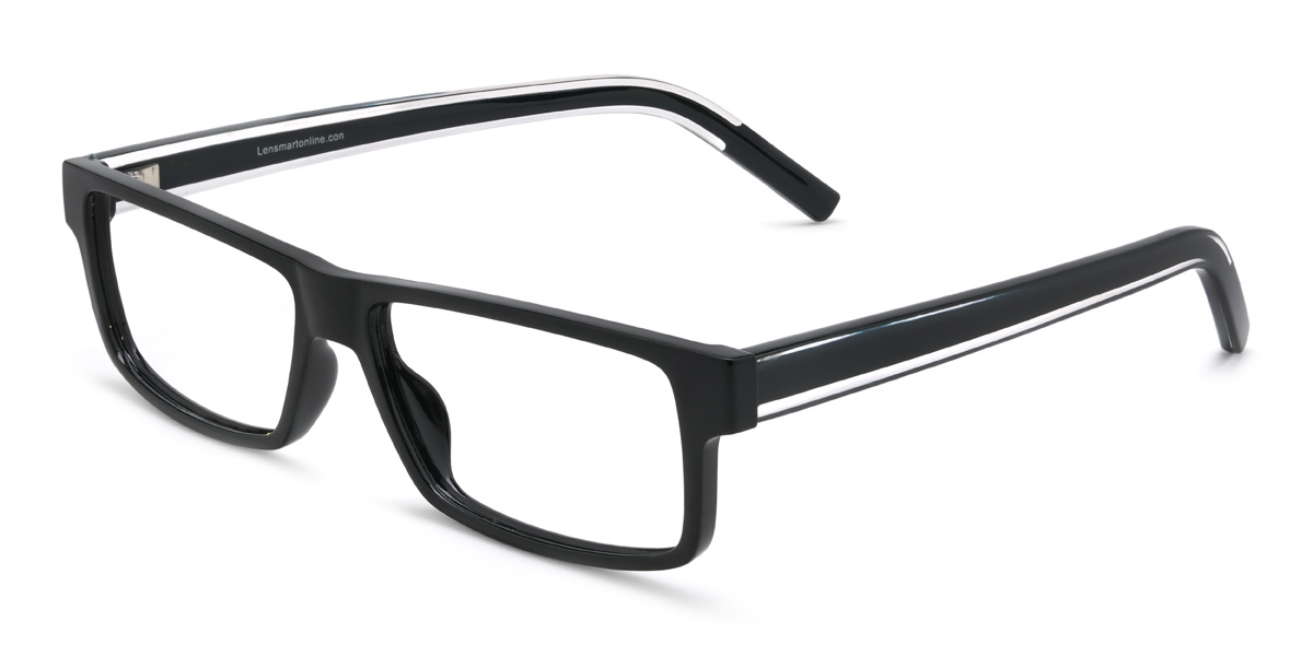 Black Hezekiah Glasses - Rectangle Glasses