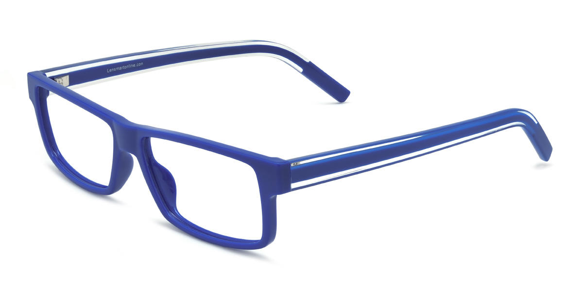 Blue Hezekiah Glasses - Rectangle Glasses