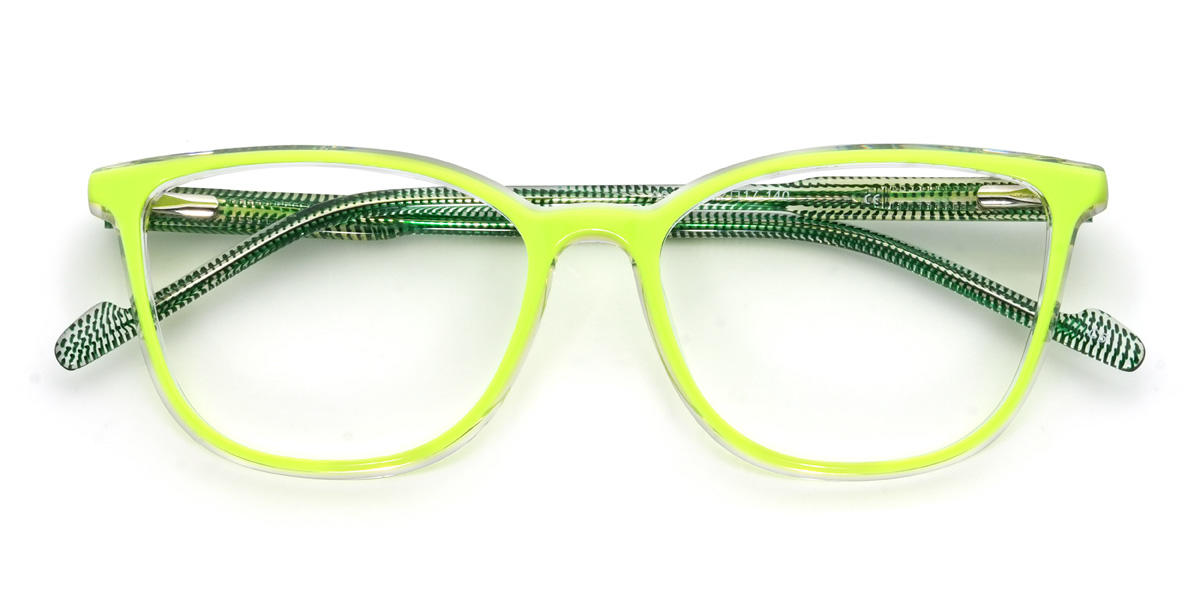 Fluorescent Green Miller Glasses - Rectangle Glasses