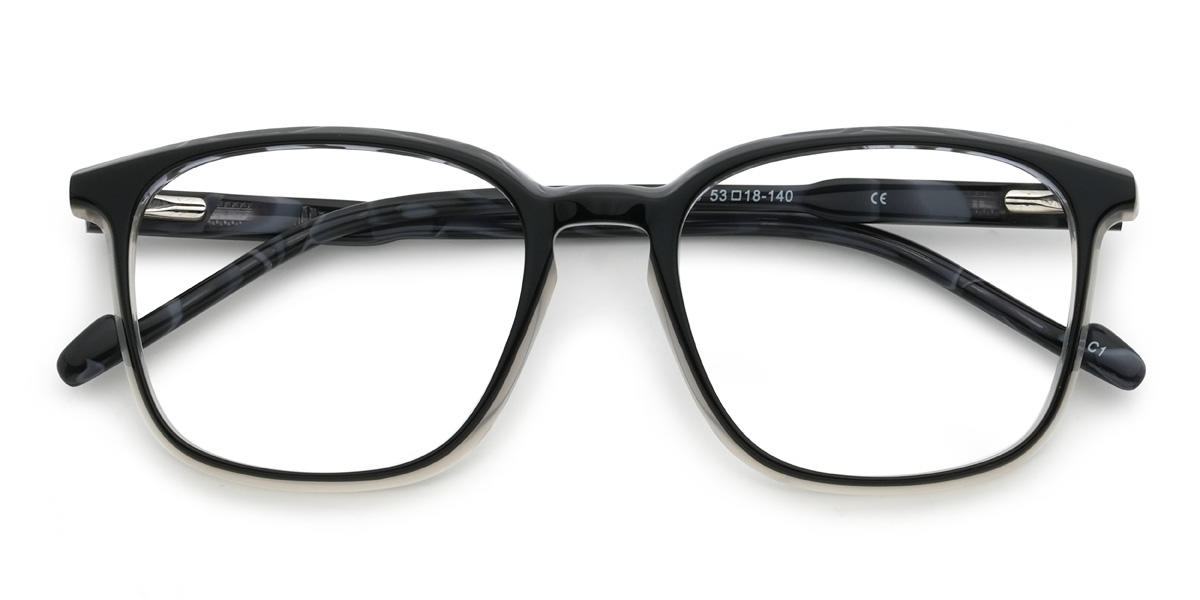 Preto Vela Óculos - Rectangle Glasses