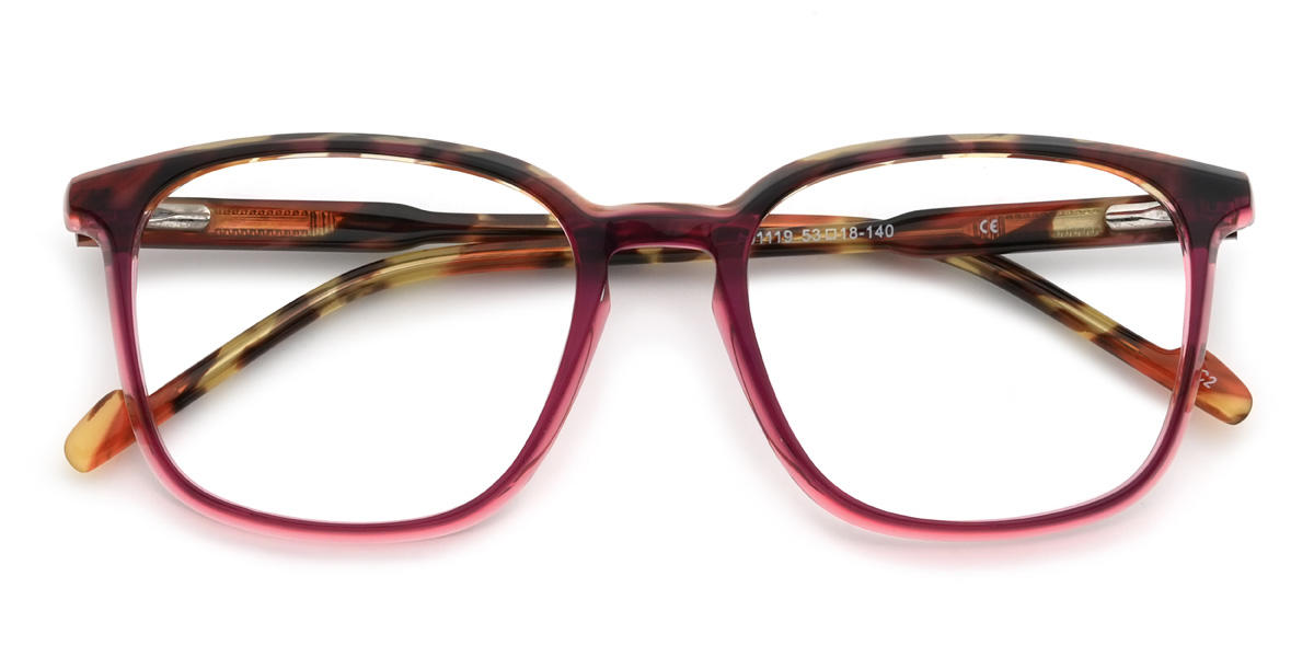 Purple Tortoiseshell Vela Glasses - Rectangle Glasses