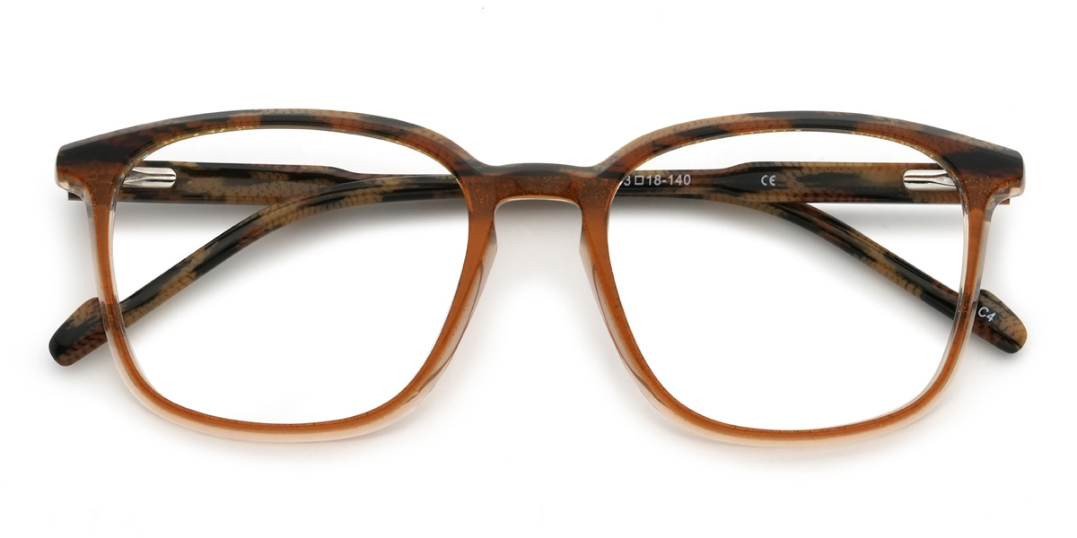 Orange Tortoiseshell Vela Glasses - Rectangle Glasses
