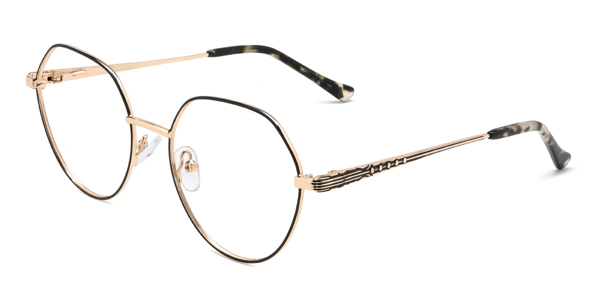 Preto Preto Casco de Tartaruga Princeton Óculos - Oval Glasses