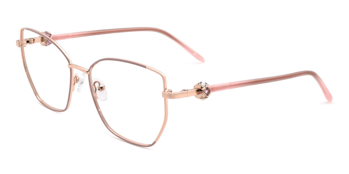 Rose Gold Pink Jaylin Glasses - Cat Eye Glasses