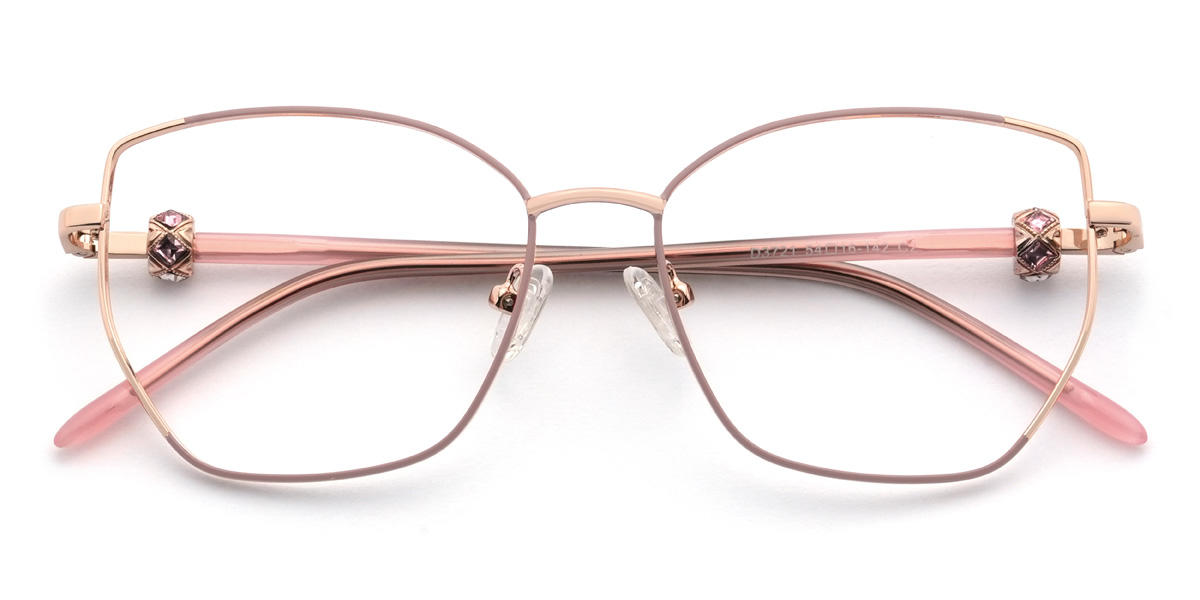 Rose Gold Pink Jaylin Glasses - Cat Eye Glasses