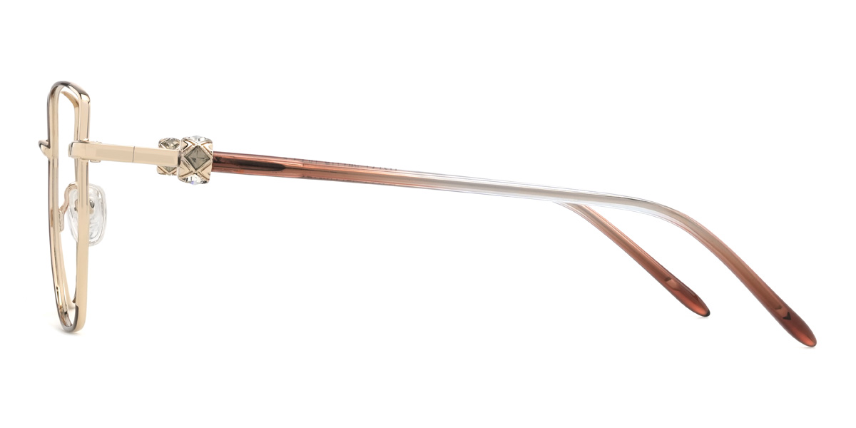Gold Brown Jaylin Glasses - Cat Eye Glasses