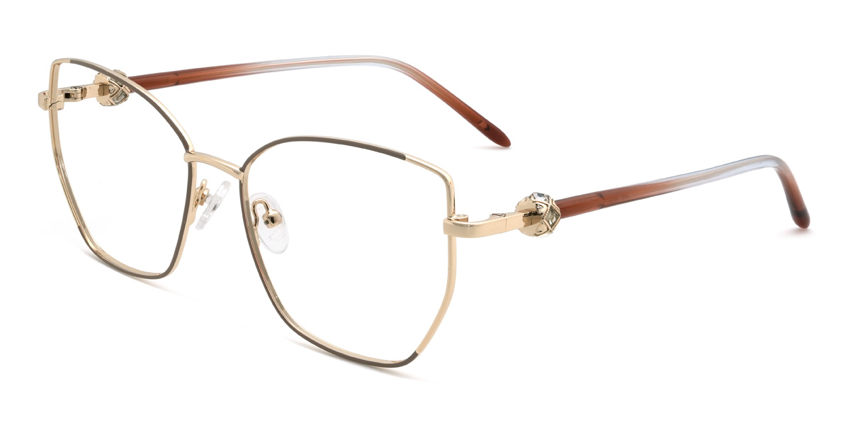 Gold Brown Jaylin Glasses - Cat Eye Glasses