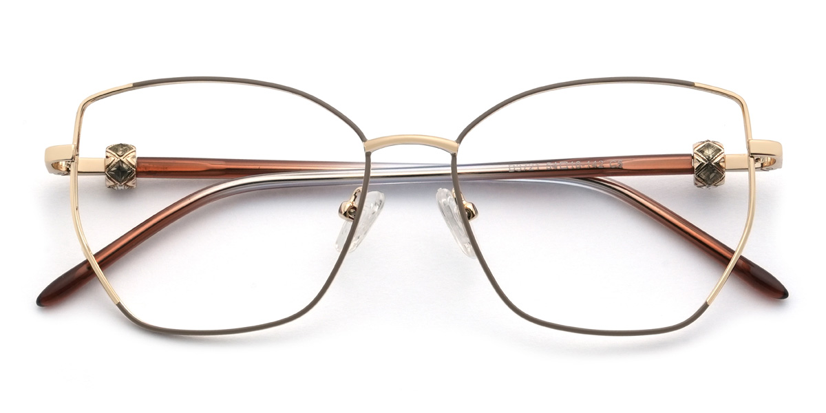 Gold Brown Jaylin Glasses - Cat Eye Glasses