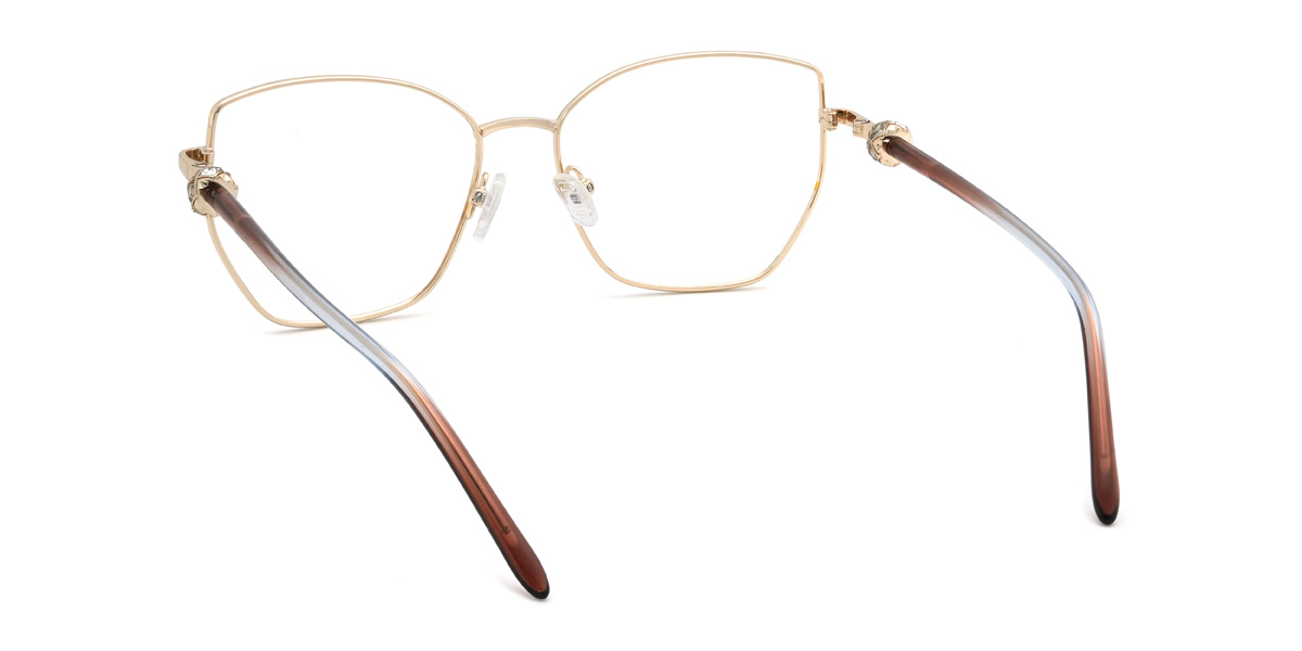 Gold Brown Jaylin Glasses - Cat Eye Glasses