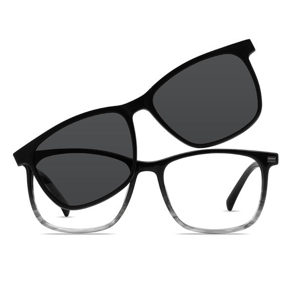 Negro Negro Carey Braelynn - Rectangle Clip-On Sunglasses
