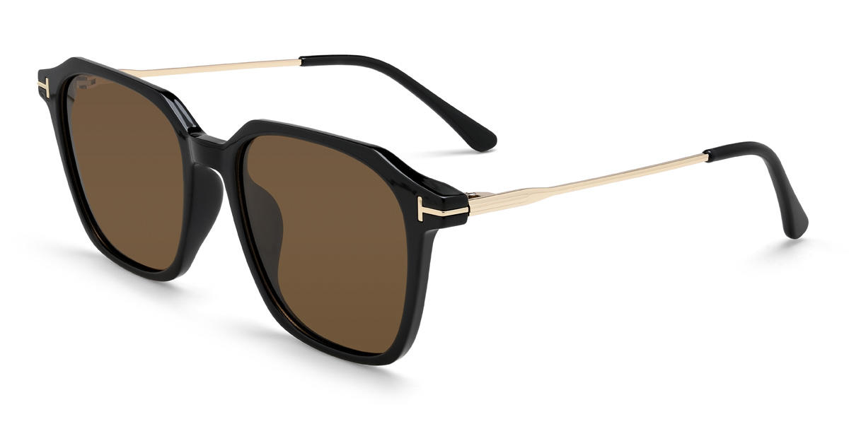 Black Brown Newman Glasses - Square Sunglasses