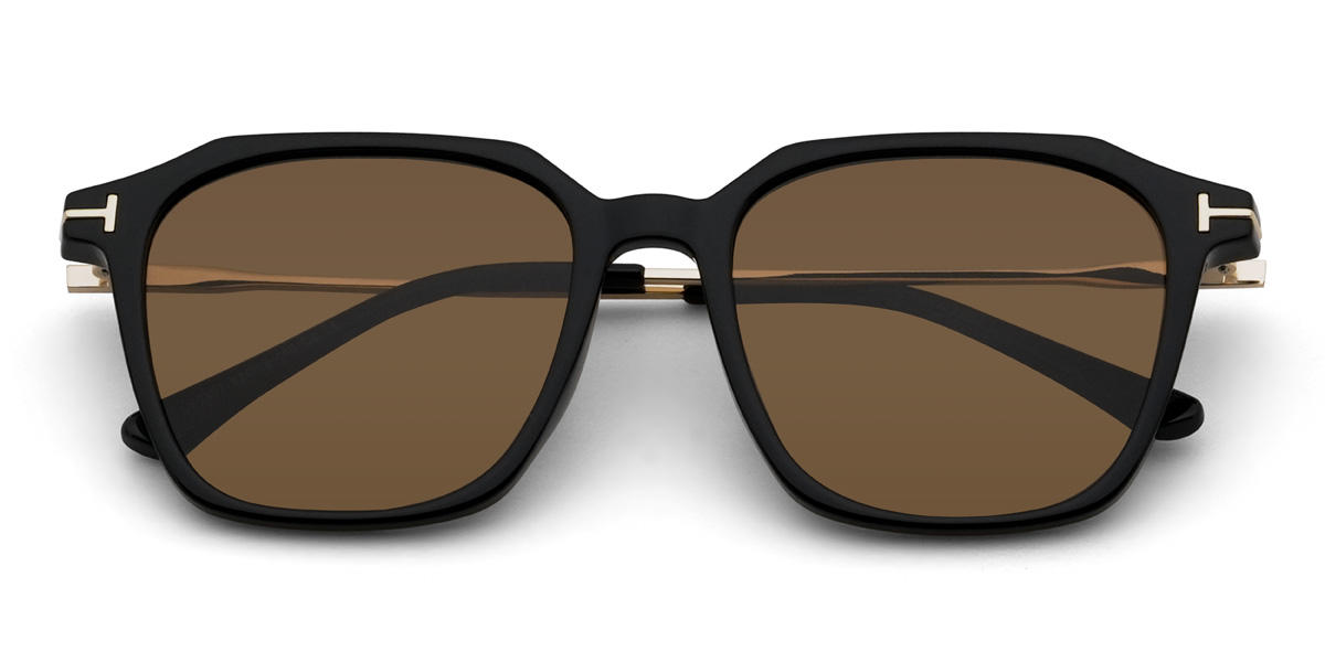 Black Brown Newman Glasses - Square Sunglasses