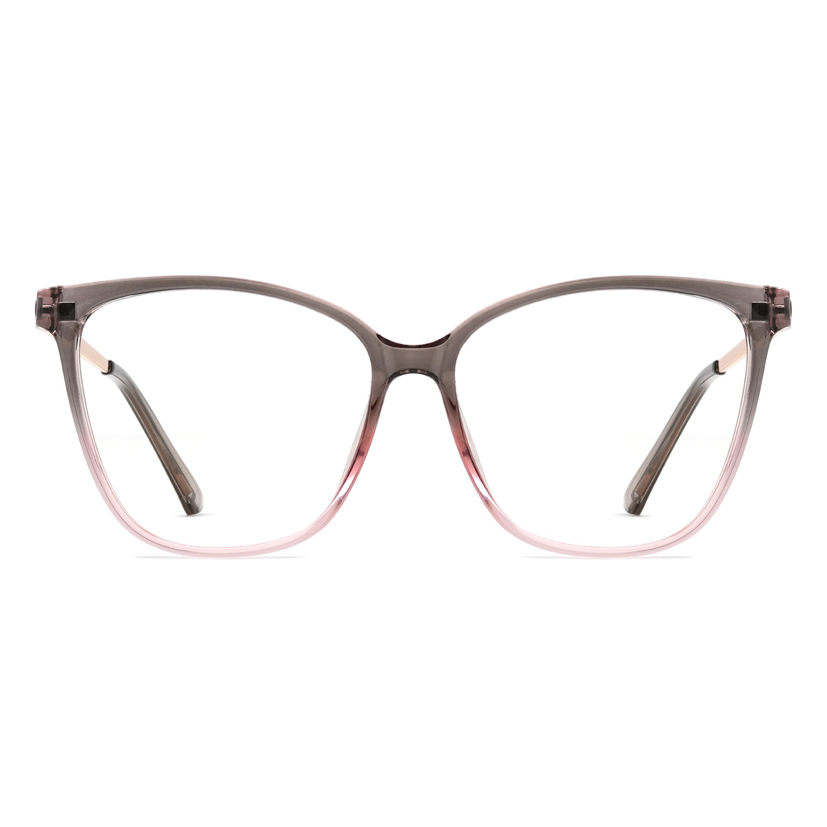 Grey Pink Baird Glasses - Cat Eye Clip-On Sunglasses