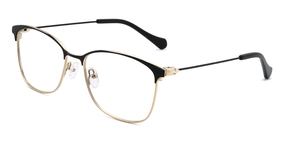Gold Black Shaikha Glasses - Rectangle Glasses