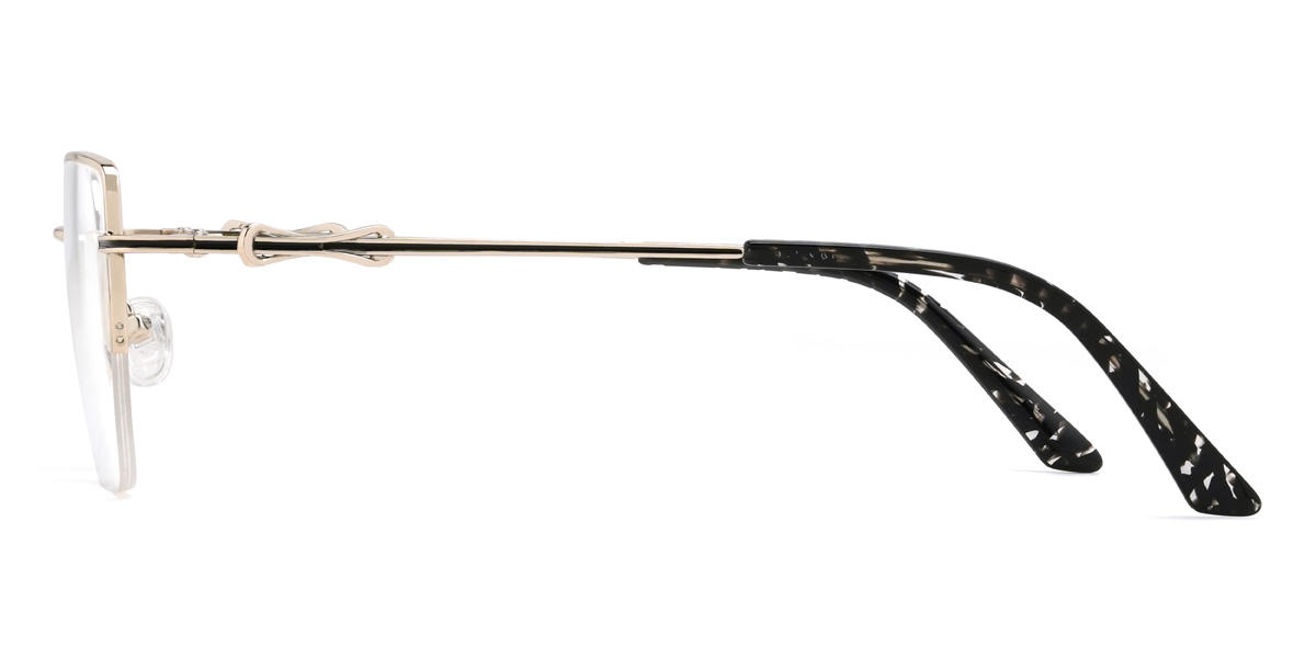 Zlato čierna Yazan Okuliare - Rectangle Glasses