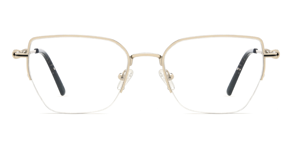 Zlato čierna Yazan - Rectangle Glasses