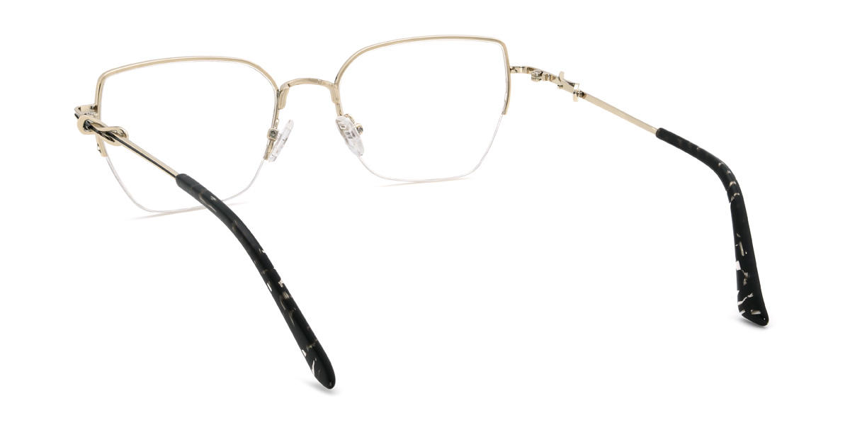 Zlato čierna Yazan Okuliare - Rectangle Glasses