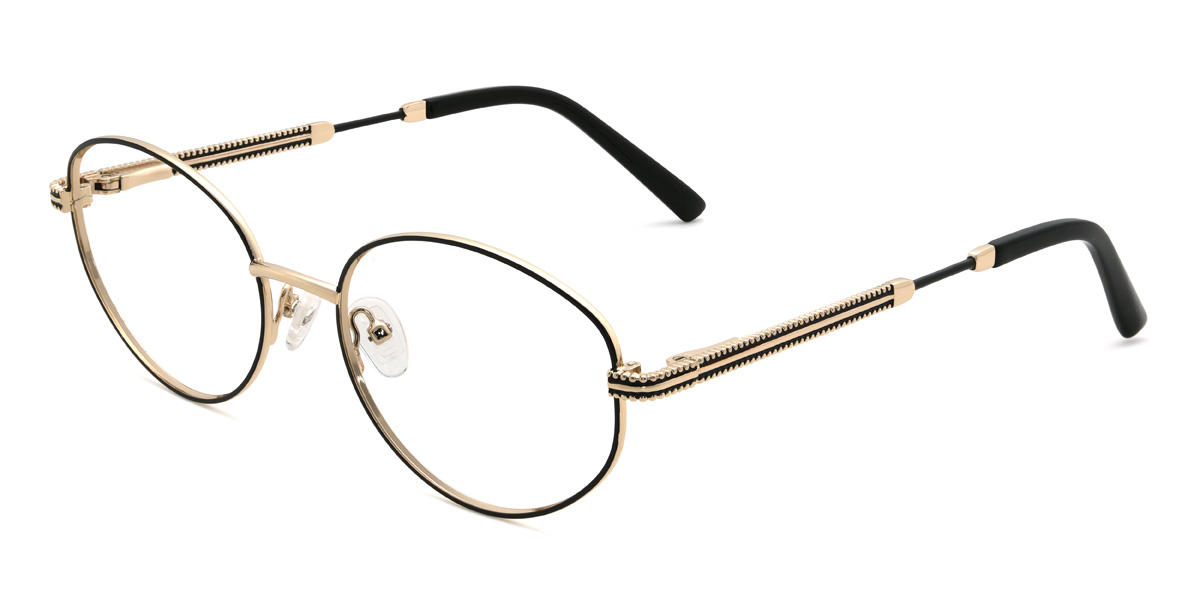Black Ryann Glasses - Oval Glasses