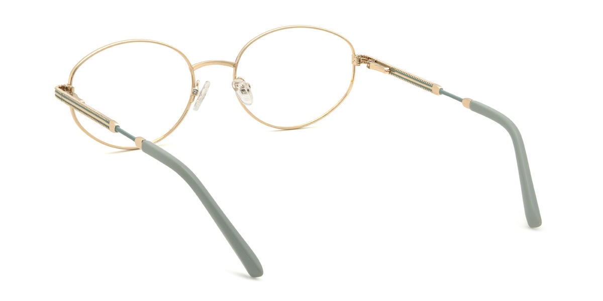 Gold Green Ryann Glasses - Oval Glasses