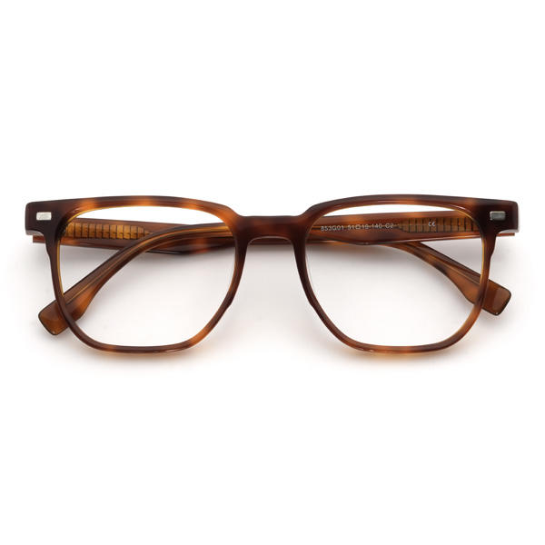 Tortoiseshell Khaled Glasses - Rectangle Clip-On Sunglasses