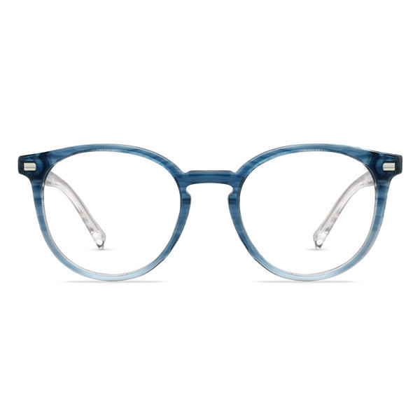 Gradient Blue Maliyah Glasses - Oval Clip-On Sunglasses