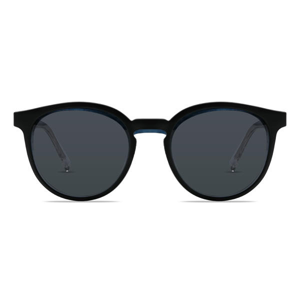 Gradient Blue Maliyah Glasses - Oval Clip-On Sunglasses
