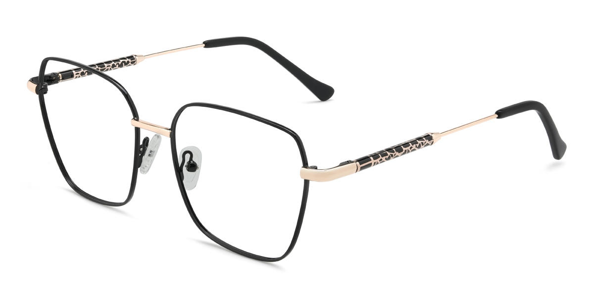 Preto Nadia Óculos - Square Glasses