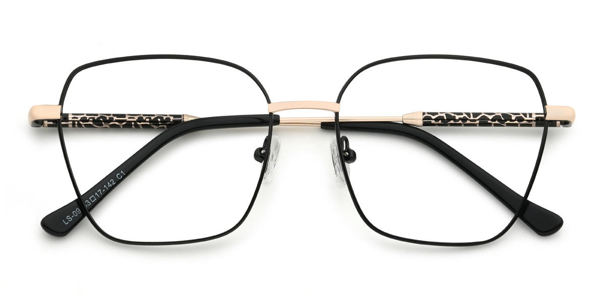 Preto Nadia Óculos - Square Glasses