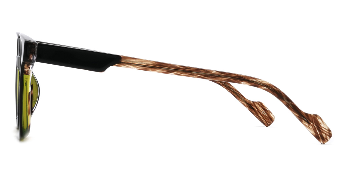 Black Woodgrain Keiko Glasses - Square Glasses