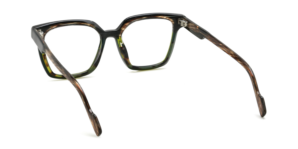 Black Woodgrain Keiko Glasses - Square Glasses