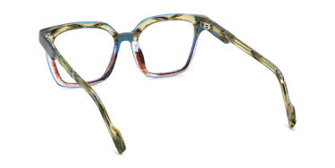 Blue Yellow Red Keiko Glasses - Square Glasses
