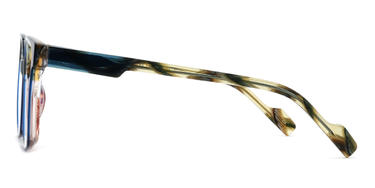 Blue Yellow Red Keiko Glasses - Square Glasses