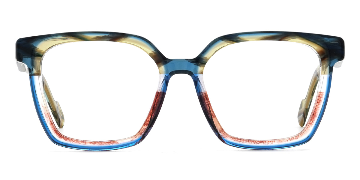 Blue Yellow Red Keiko - Square Glasses