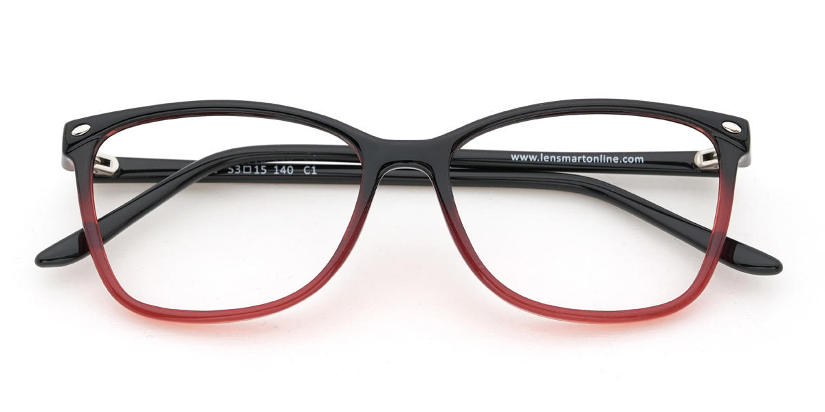 Black Red Hawkins Glasses - Rectangle Glasses