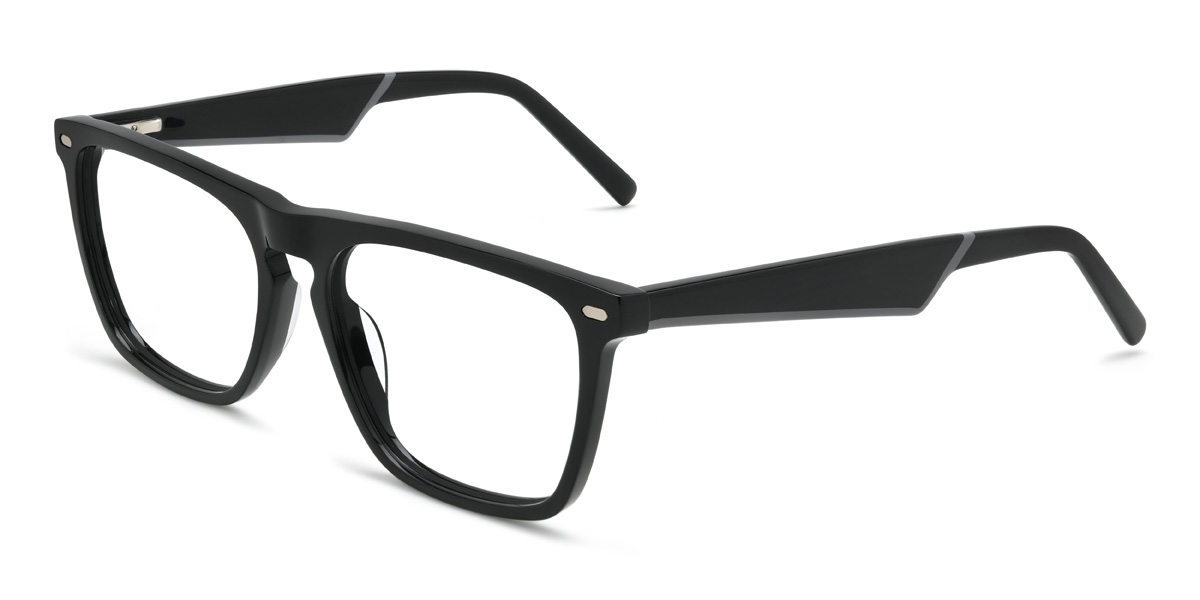Black Lucian Glasses - Rectangle Glasses