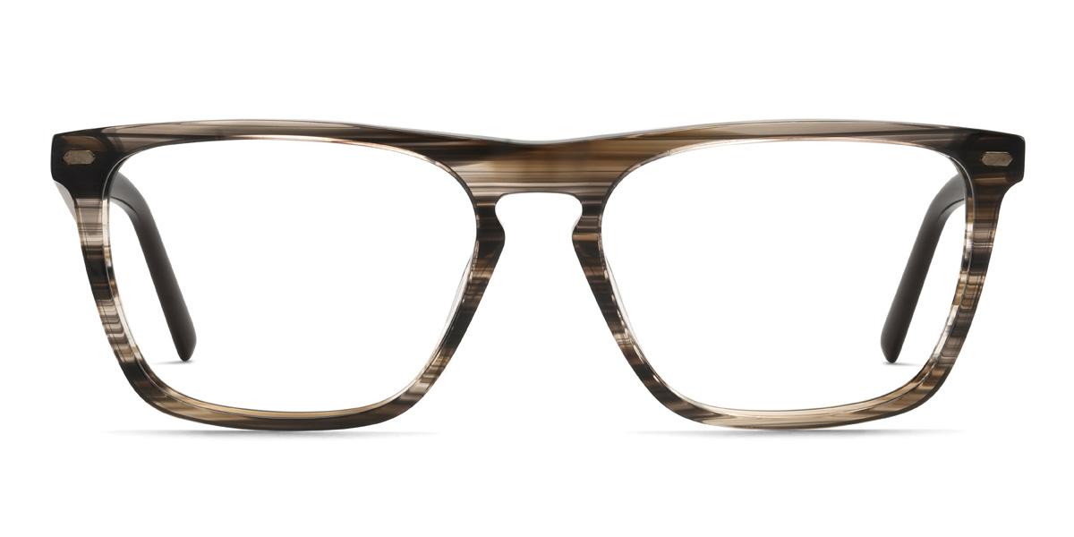 Marrón Veta de madera Lucian - Rectangle Glasses