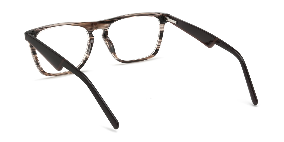 Brown Woodgrain Lucian Glasses - Rectangle Glasses