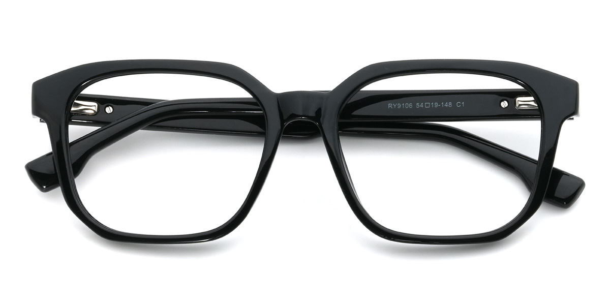 Black Carlton Glasses - Rectangle Glasses