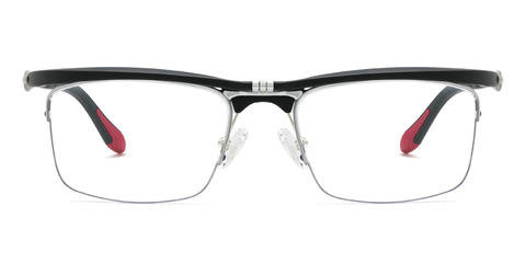 Black Silver York - Rectangle Glasses