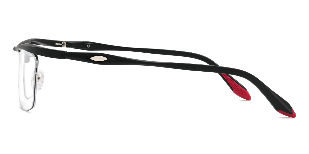 Black Silver York Glasses - Rectangle Glasses