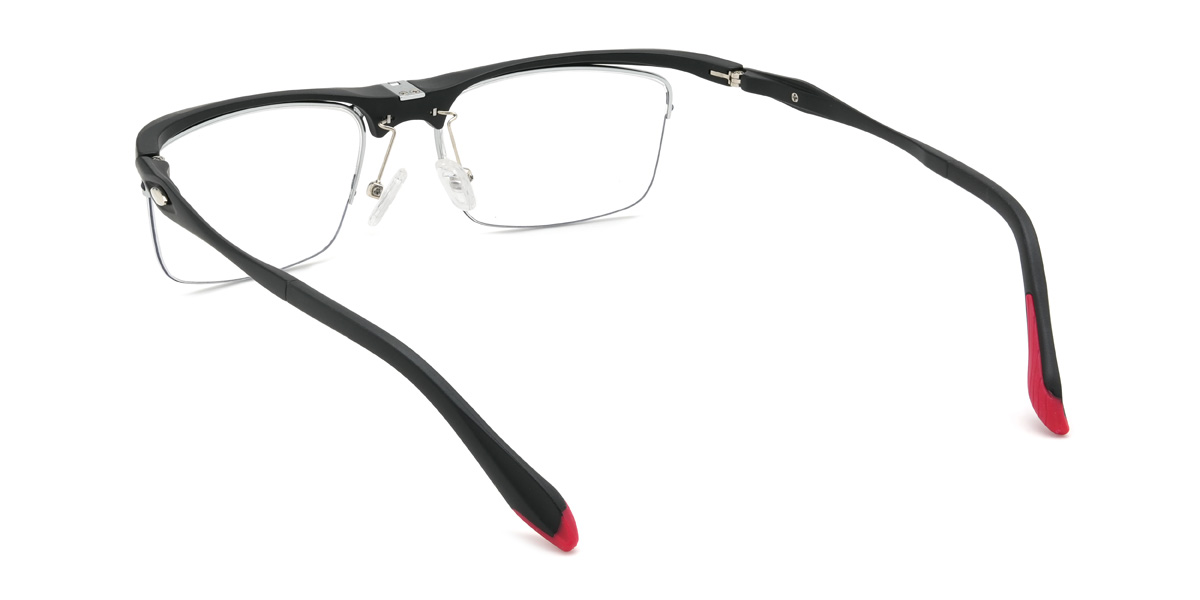 Black Silver York Glasses - Rectangle Glasses