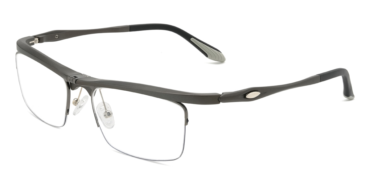 Silver Gun York Glasses - Rectangle Glasses