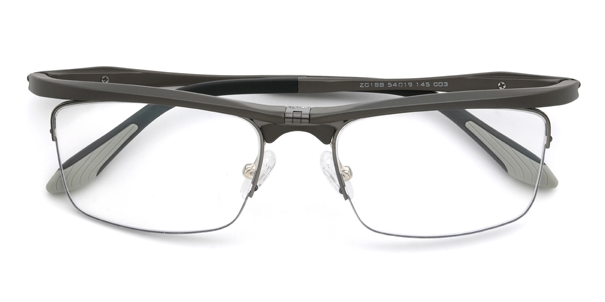 Silver Gun York Glasses - Rectangle Glasses