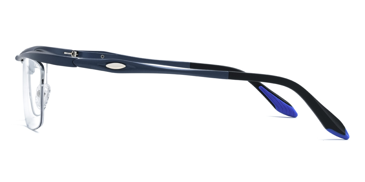 Silver Blue York Glasses - Rectangle Glasses