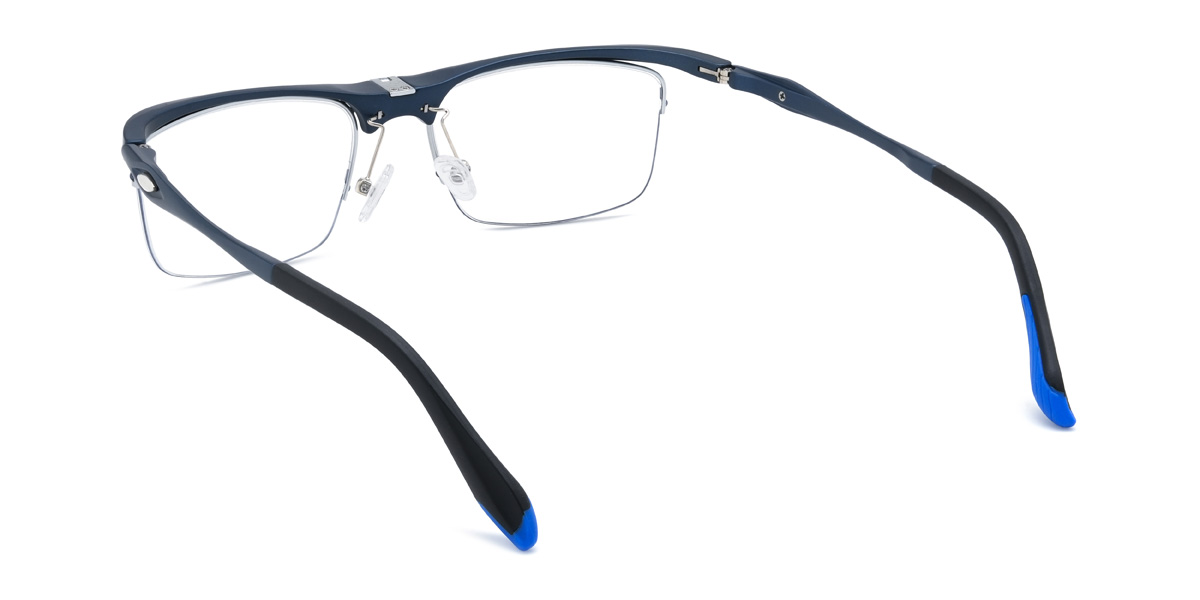 Silver Blue York Glasses - Rectangle Glasses