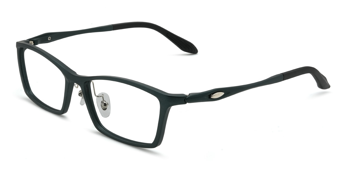 Deep Green Poston Glasses - Rectangle Glasses