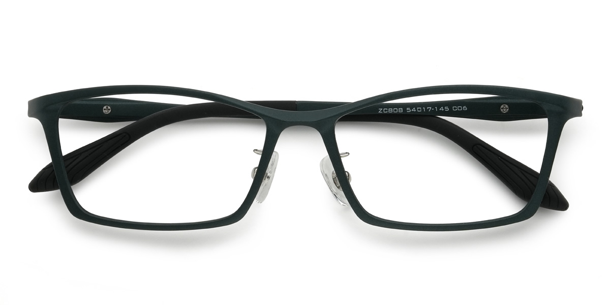 Deep Green Poston Glasses - Rectangle Glasses