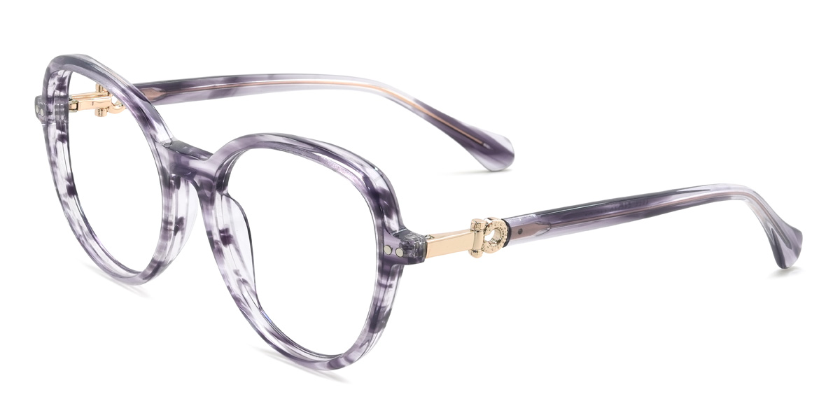Purple Tortoiseshell Ramona Glasses - Oval Glasses