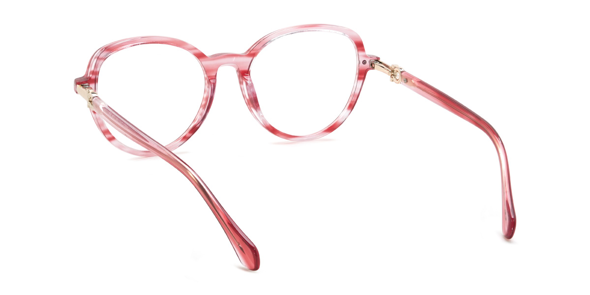 Pink Red Tortoiseshell Ramona Glasses - Oval Glasses